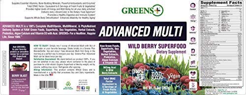Greens+ Advanced Multi Wild Berry Superfood Powder | Essential Blend of Raw Green Foods, Superfruits and Sea Vegetables…