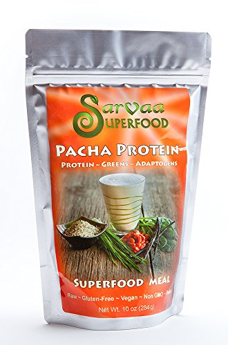 Pacha Protein Organic Vegan Non-GMO Gluten-Free Super Greens and Adaptogens Meal Replacement (Pacha Protein, 3 lb)