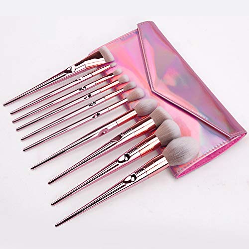 Makeup Brushes,10pcs Rose Gold Makeup Brushes Set For Women Daily Powder Eyeshadow Foundation Concealer Eyebrow Blending…
