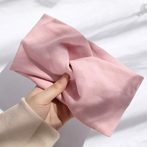 Huachi Turban Headbands for Women Wide Head Wraps Knotted Elastic Teen Girls Yoga Workout Solid Color Hair Accessories…