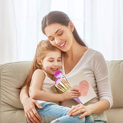 Qivange Makeup Brush Set, 10 In 1 Vegan Colorful Unicorn Makeup Brushes Kids Makeup Kit Unicorn Gifts for Girls Kids…