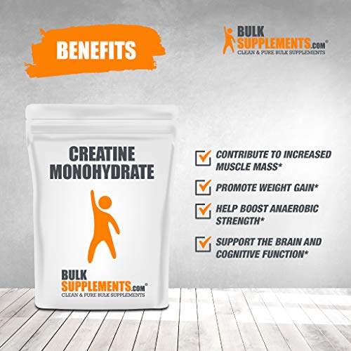 BULKSUPPLEMENTS.COM Creatine Monohydrate Powder – 5g of Micronized Creatine Monohydrate Powder per Serving, Pre Workout…