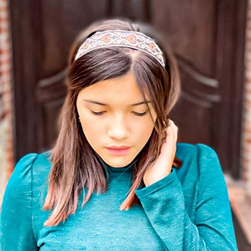 6 Boho Headbands for Women Hair, Stretch Non Slip 70s Headband, Womens Fabric Headwraps, Yoga Head Bands, Stylish Girls…