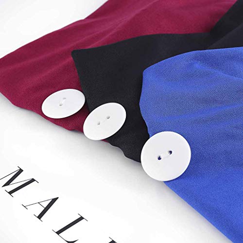Bohend Fashion Button Wide Women Headbands 5 Pack Sports Outdoor Hair Bands Cotton Stretchy Daily Use Yoga Hair…