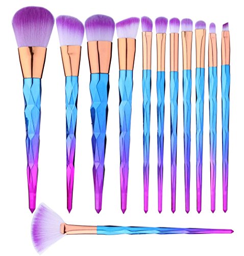 12 Pcs Makeup Brushes Set Premium Foundation Blending Blush Concealer Eye Face Lip Brushes for Powder Liquid Cream…