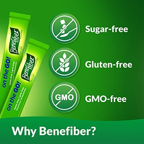Benefiber On the Go Prebiotic Fiber Supplement Powder for Digestive Health, Daily Fiber Powder, Unflavored Powder Stick…