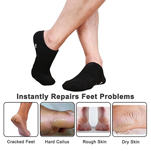 Codream Large Men’s Moisturizing Gel Socks Men’s Feet Care Ultimate Treatment for Dry Cracked Rough Skin on Feet Pack of…