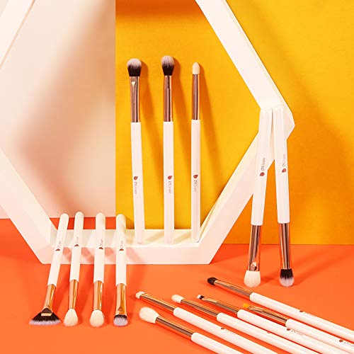 DUcare Eyeshadow Brushes Set 15Pcs White Eye Makeup Brushes Professional Eye Shadow Blending Concealer Eyebrow Eyelash…
