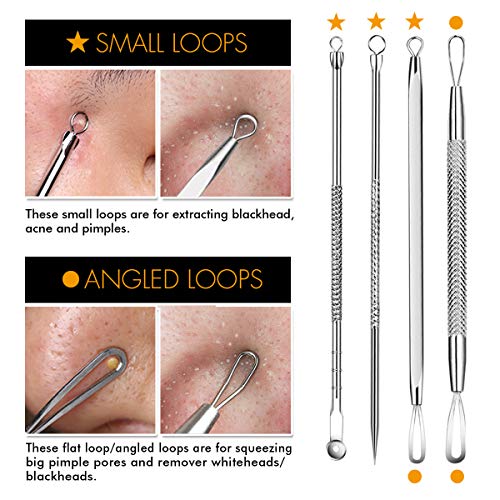 7-Piece Blackhead Remover Kit – Pimple Comedone Extractor Tool set for Facial Acne and Treatment for Blemish, Whitehead…
