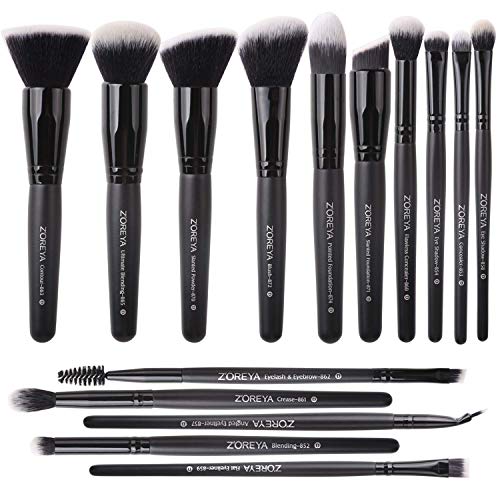 DZHJKIO Makeup Brushes, 15Pcs Makeup Brush Set Premium Synthetic Kabuki Brush Cosmetics Foundation Concealers Powder…