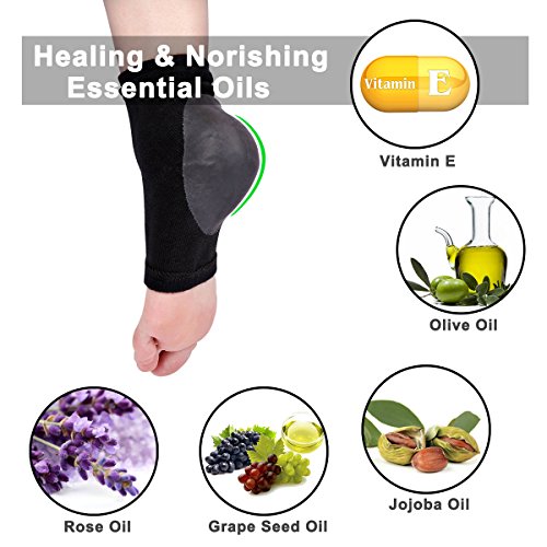 Codream 2 Pairs Heels Moisturizing Socks for Dry Cracked Heels Repair Treatment Vented Moisturizing Gel Heel Sleeves…
