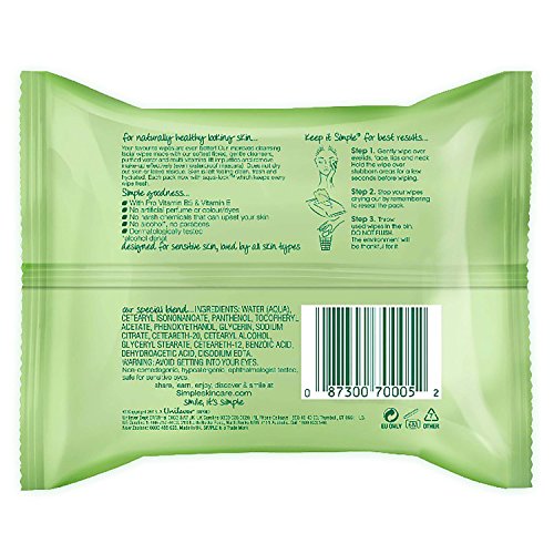 Simple for Sensitive Skin Face Cleansing Wipes 25 wipes, 4 count