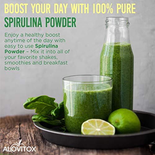 Organic Spirulina Powder | Nutrient Dense Superfood with Antioxidants, Proteins, Vitamin A and Bs,Fiber, Omegas 3, 6 and…