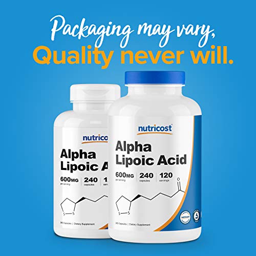 Nutricost Alpha Lipoic Acid 600mg Per Serving, 240 Capsules – Gluten Free, Vegetarian Capsules, Soy Free & Non-GMO