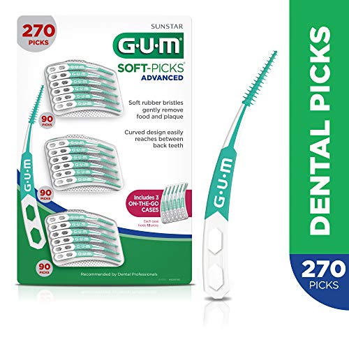 GUM Soft-Picks Advanced Easy to Use Dental Picks for Teeth Cleaning and Gum Health with Convenient Carry Case Dentist…