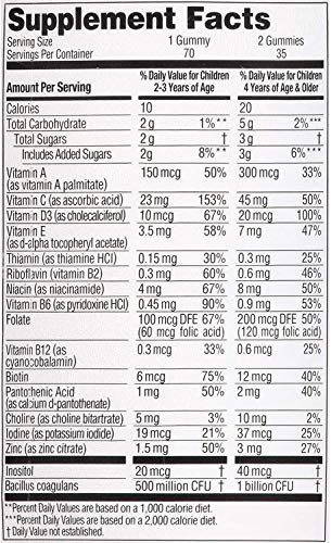 Zarbee’s Kid’s Complete Multivitamin + Probiotic Gummies with Vitamins A B C D E & zinc for Digestive Health Easy To…