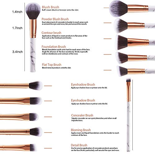 Ruesious 17PCS Makeup Brushes with Makeup Bag | Premium Synthetic Foundation Powder Concealers Blending Eye Shadows Face…