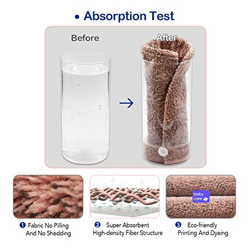 Ultra-Fine Microfiber Hair Drying Towels Thicken Cap with Button – Hair Towel Original Magic Instant Hair Dry Wrap for…