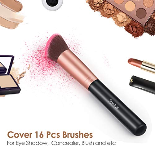 Syntus Makeup Brush Set, Premium Synthetic Foundation Powder Kabuki Blush Concealer Eye Shadow 16 Pcs Makeup Brushes…