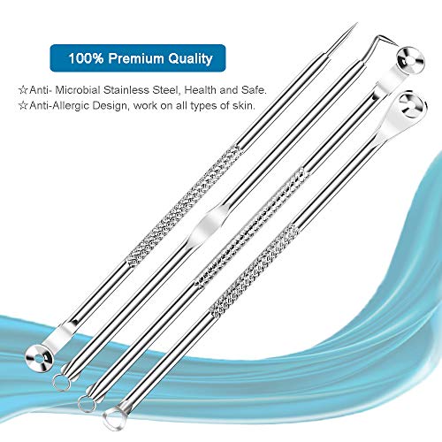 [Upgraded] 8PCS Blackhead Remover, Pimple Tool Kit, Acne Tools, Comedone Extractor, Blemish Whitehead Removal…