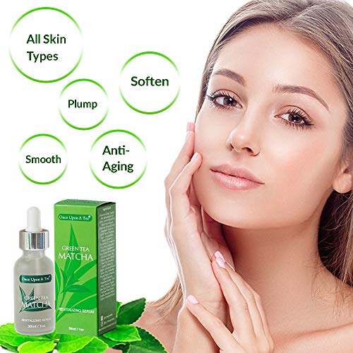 Green Tea Matcha Revitalizing Serum, For Face, Neck & Decollete, Antioxidant Facial Treatment, Smoothes Fine Lines…