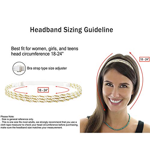 Beaute Galleria 6 Pieces Adjustable Elastic Braided Plaited Women Headbands Hair Band with Double Braided and Triple…