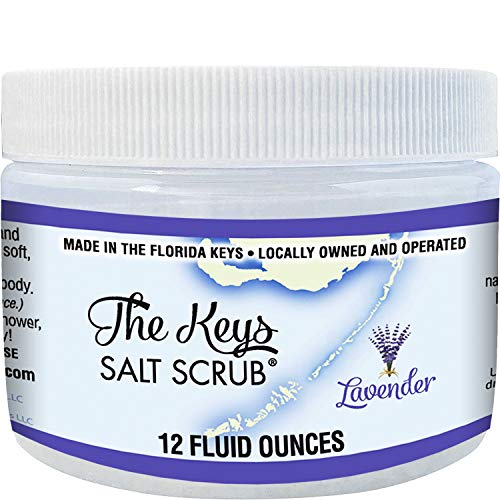 The Keys Salt Scrub Premium Exfoliating Sea Salt Body Skin Scrubs – Made with Pure Florida Sea Salt (Lavender, 12 oz)
