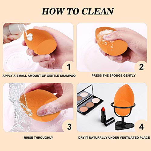 Makeup Sponges 4+1 Pcs – Round Bottom Makeup Blender Sponge,For Original Liquid Foundation, Concealer, Cream, Powder…