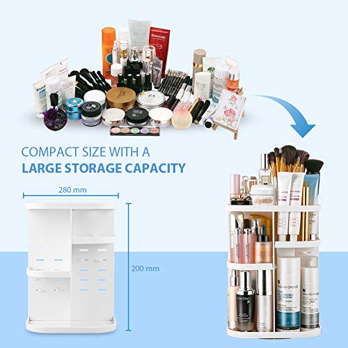 Jerrybox 360 Rotating Makeup Organizer, Spinning Makeup Organizers Vanity Organizer Rack for Countertop, Large Capacity…