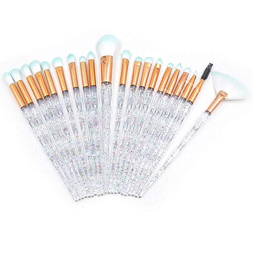 Eye Shadow Makeup Brush Set, Coshine 20pcs Crystal Shiny Diamond Eye Makuep Brushes, Glitter Transparent Unicorn Makeup…