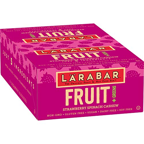 Larabar Strawberry Spinach Cashew, Gluten Free Vegan Fruit & Nut Bars, 15 ct