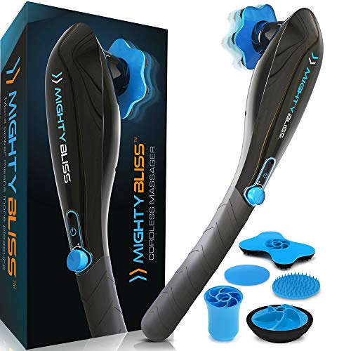 Mighty Bliss Deep Tissue Back and Body Massager Cordless Electric Handheld Percussion Muscle Hand Massager – Full Body…