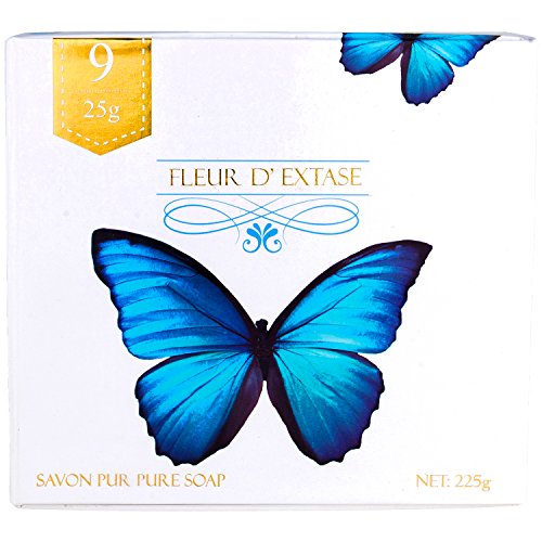 FLEUR D’ EXTASE (Ecstacy Soap Gift Set With 9 x 25 Gram Bars Of Guest Soaps – All Natural (9 Soaps Gift Set)