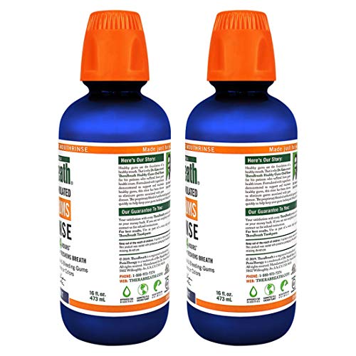 TheraBreath Healthy Gums Periodontist Formulated 24-Hour Oral Rinse with CPC, Clean Mint, 16 Fl Oz (Pack of 2)