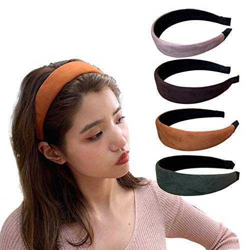 Headbands for Women Hair Head Bands,4 pcs Fashion Cute Elastic Hairbands Girls Hair Bands Durable Band for Workout…