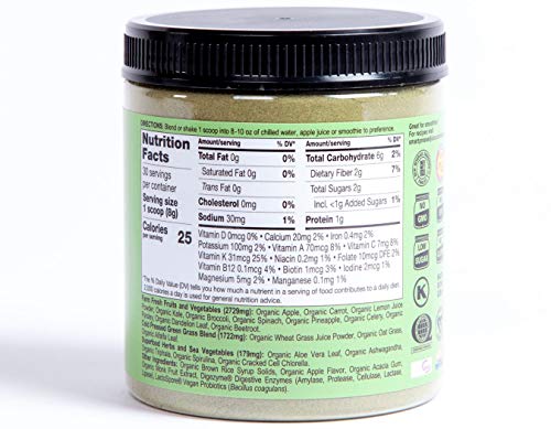 Smart Pressed Organic Greens Superfoods Juice Powder Single Serving Cold-Pressed Vegan Alkalizing Green Juice Cleanse…