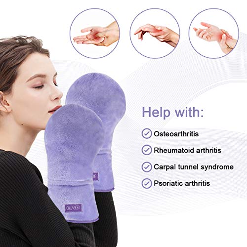 REVIX Microwavable Heating Mittens for Hand and Fingers to Relieve Arthritis Pain Heated Hands Mitts Warmers 1 Pair…