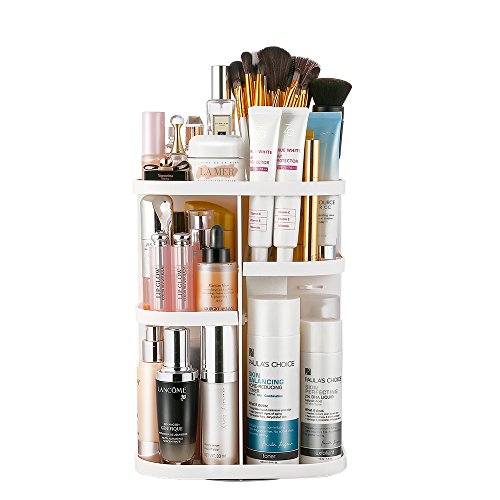 Jerrybox 360 Rotating Makeup Organizer, Spinning Makeup Organizers Vanity Organizer Rack for Countertop, Large Capacity…