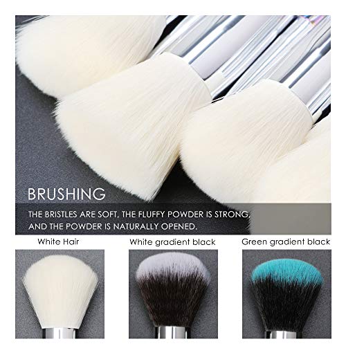 Makeup Brushes Crystal Handle Set, Tenmon 10 PCS Crystal Transparent Handle Kabuki Powder Foundation Brush Concealer Eye…