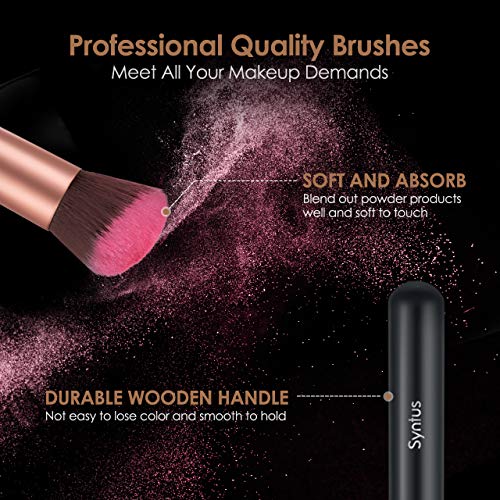 Syntus Makeup Brush Set, Premium Synthetic Foundation Powder Kabuki Blush Concealer Eye Shadow 16 Pcs Makeup Brushes…