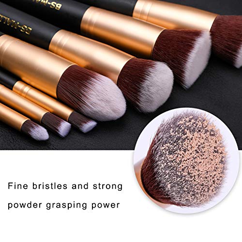 BS-MALL Makeup Brushes Premium Makeup Brush Set Synthetic Kabuki Cosmetics Foundation Blending Blush Eyeliner Face…
