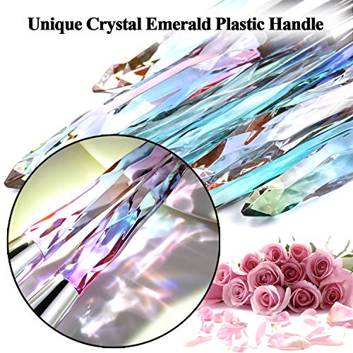 Kingtree Makeup Brush Set 10 PCS Crystal Makeup Brushes, Premium Synthetic Bristles Powder Foundation Blush Concealer…