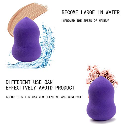 5 Pcs Makeup Sponge Set Blender Beauty Foundation Blending Sponge, Flawless for Liquid, Cream, and Powder, Multi-colored…