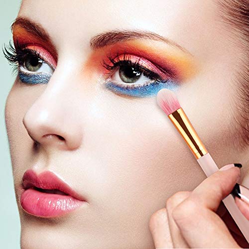 Logiverl 15 Pieces Eye Makeup Brushes Included Eyeshadow Eyebrow Concealer Blending Mini Fan Brush with Wooden Handle…