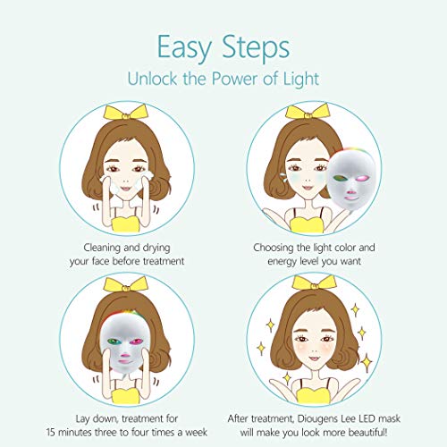 Led Face Mask, Diougens Lee 7 Color Photon Light Skin Rejuvenation Therapy Facial Skin Care Mask