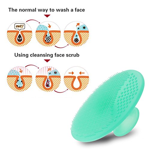 Face Scrubber,2 Pack Soft Silicone Scrubbies Facial Cleansing Pad Face Exfoliator Face Scrub Face Brush Silicone Scrubby…