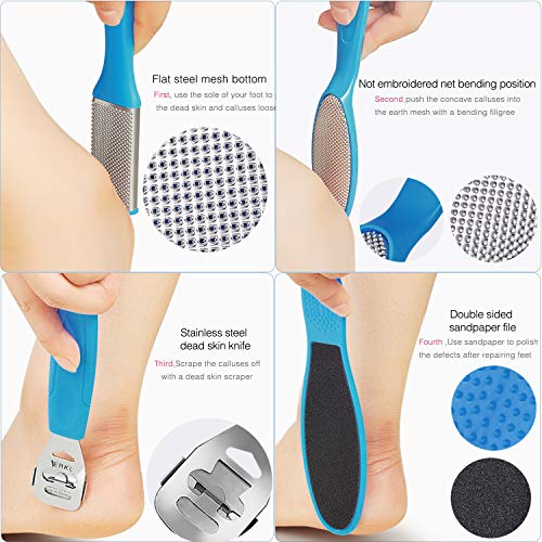 Professional Pedicure Tools Kit 20 in 1,Foot Care Kit Stainless Steel Foot Rasp Foot Peel and Callus Clean Foot Dead…