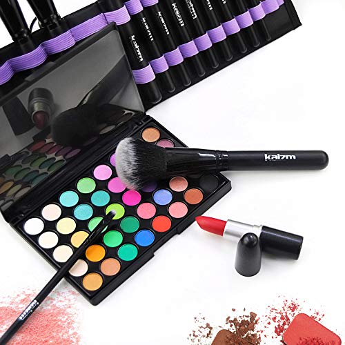 Cosmetic Makeup Brushes Set Portable Foundation Brush 15pcs Black Kabuki Eyeshadow Concealer Lash Blush Brush with Case