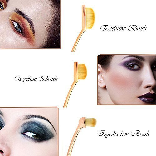 Beauty Kate Oval Makeup Brushes Set 5 Pcs Professional Oval Toothbrush Foundation Contour Concealer Eyeliner Blending…