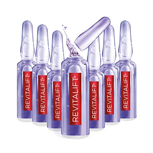 L’Oreal Paris Revitalift Derm Intensives Hyaluronic Acid Serum Ampoules 7 Day Boost Pure Hyaluronic Acid Anti-Aging Ampoules to visibly replump skin in 7 days, 7 Ampoules, 0.28 fl; oz.